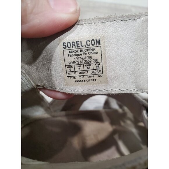 Sorel Women’s Sandals Joanie II Lace Up Wedge Size 9 Neutral Suede Outdoors - Picture 9 of 14